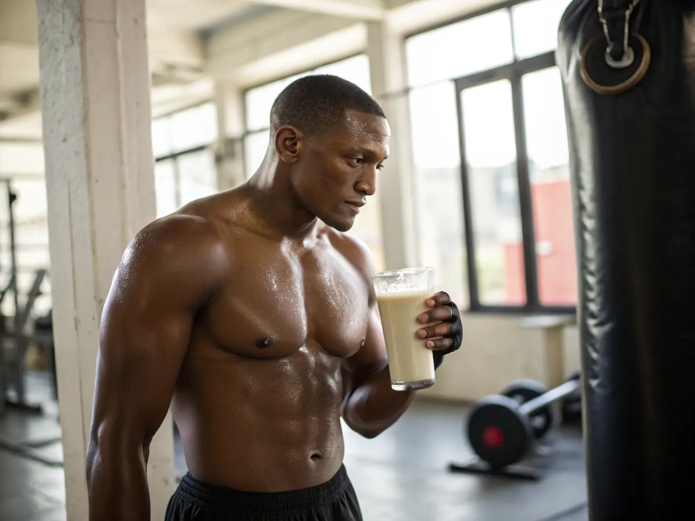 A sleek image of a muscular athlete holding a shaker bottle filled with the Extreme Power Protein supplement, with a dynamic background emphasizing strength and energy.