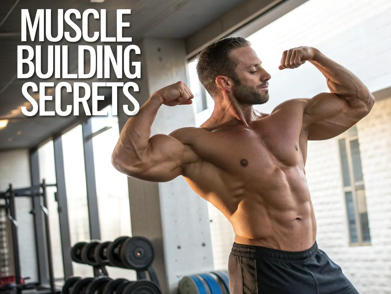 Close-up of a muscular arm flexing, with Visible Evolution Creatine powder and capsules displayed, emphasizing strength and transformation.
